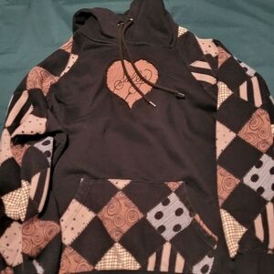 Black and Brown Patchwork Hoodie